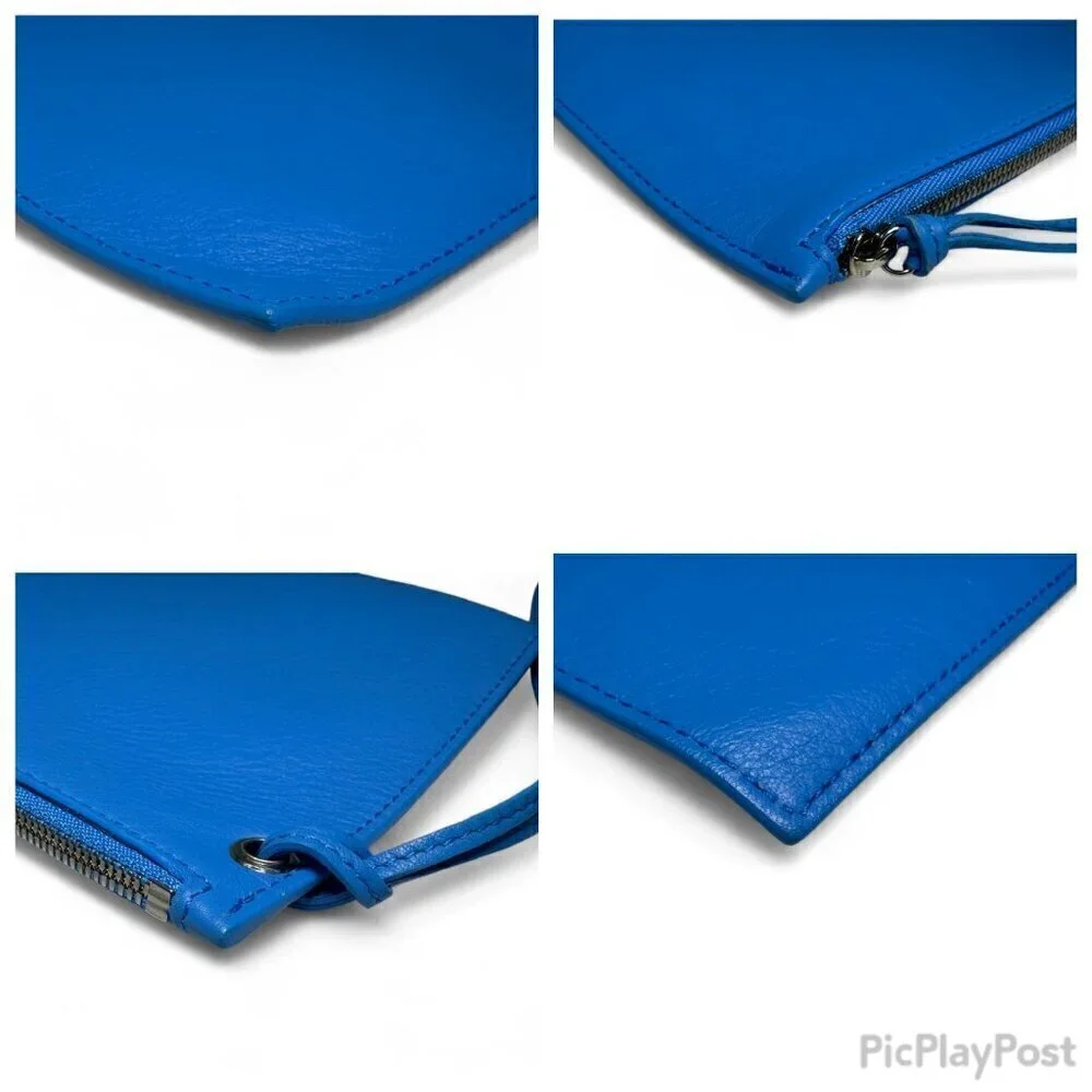 Balenciaga Blue Leather Wristlet - NWOT